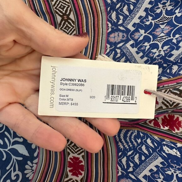 Johnny Was V Neck Tassel Ocia Slip Dress Multi Womens Size M Pockets Embroidered - Picture 8 of 11